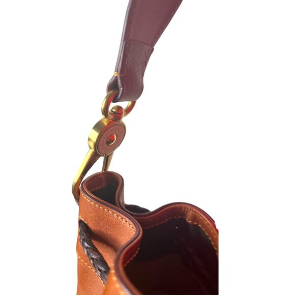 Dooney & Bourke Florentine Hattie Drawstring Italian Leather Boho Bag in Natural - Picture 8 of 14